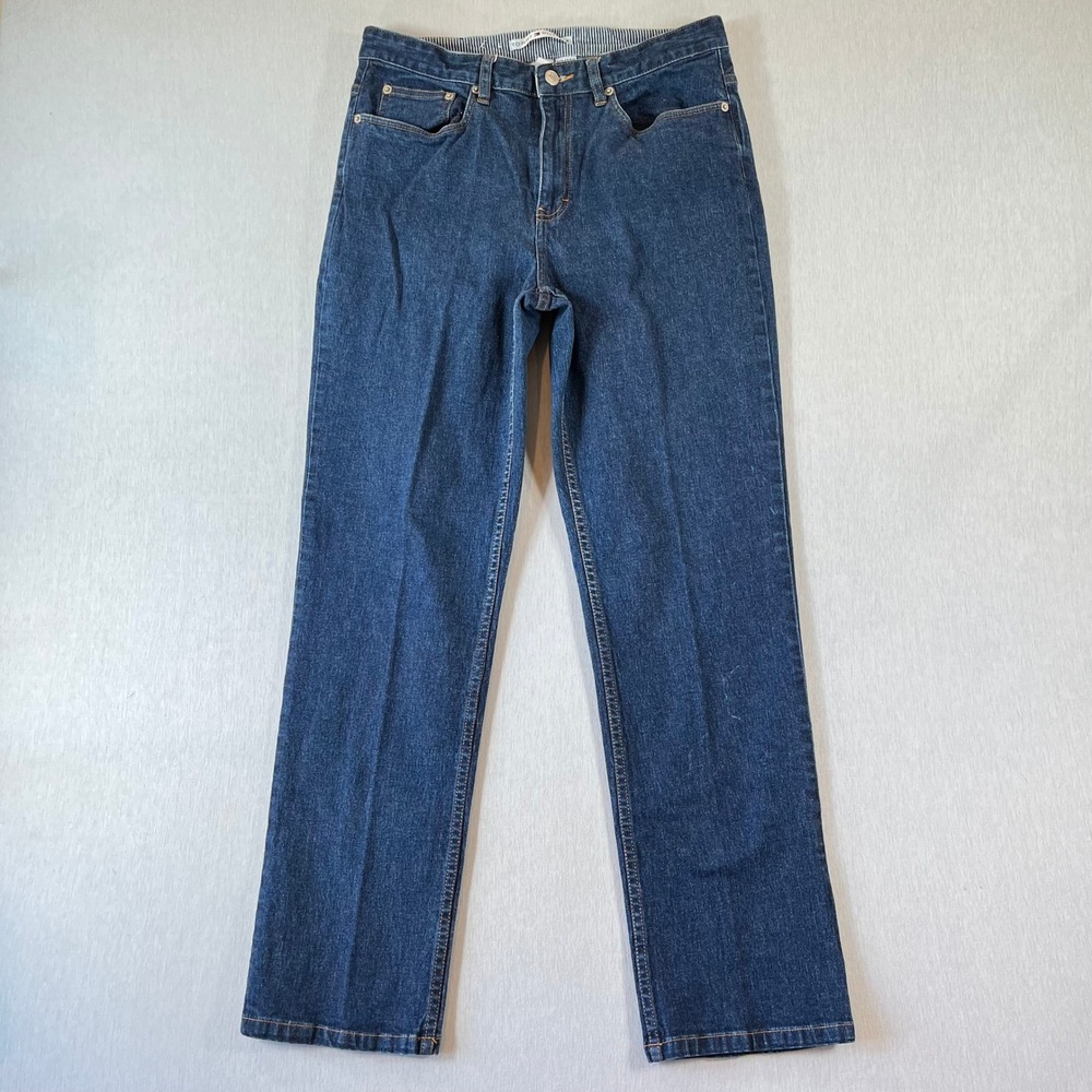 Tommy Hilfiger Jeans Womens 12 Straight Leg Stretch Dark Wash Denim 29" Inseam